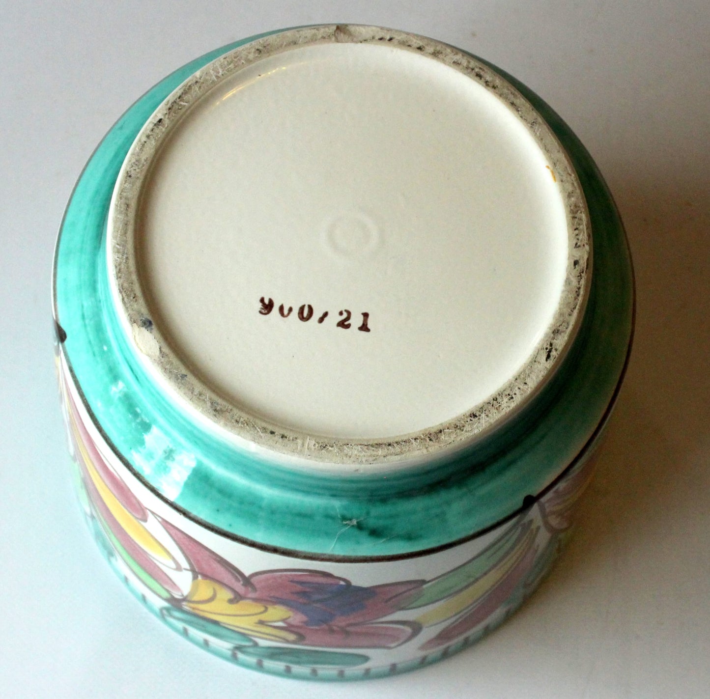 Vintage Blumentopf Weser Keramik Veckerhagen mit floralen Motiven