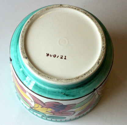 Vintage Blumentopf Weser Keramik Veckerhagen mit floralen Motiven