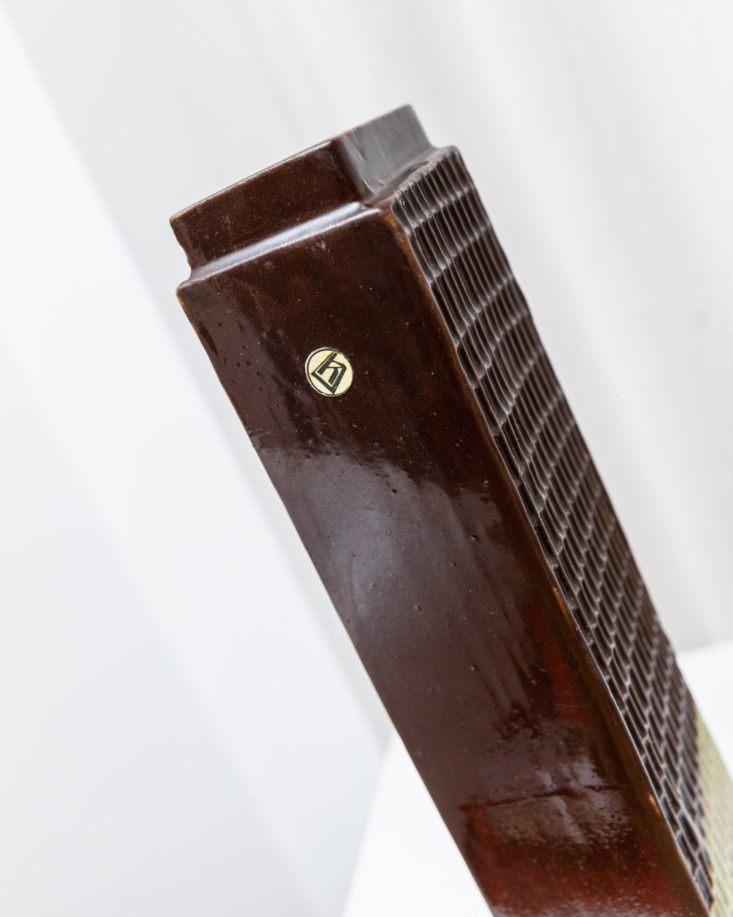 Vintage Vase Skyscraper Keramik Braun Tschechisches Design 1960er