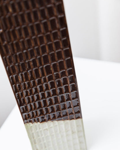 Vintage Vase Skyscraper Keramik Braun Tschechisches Design 1960er