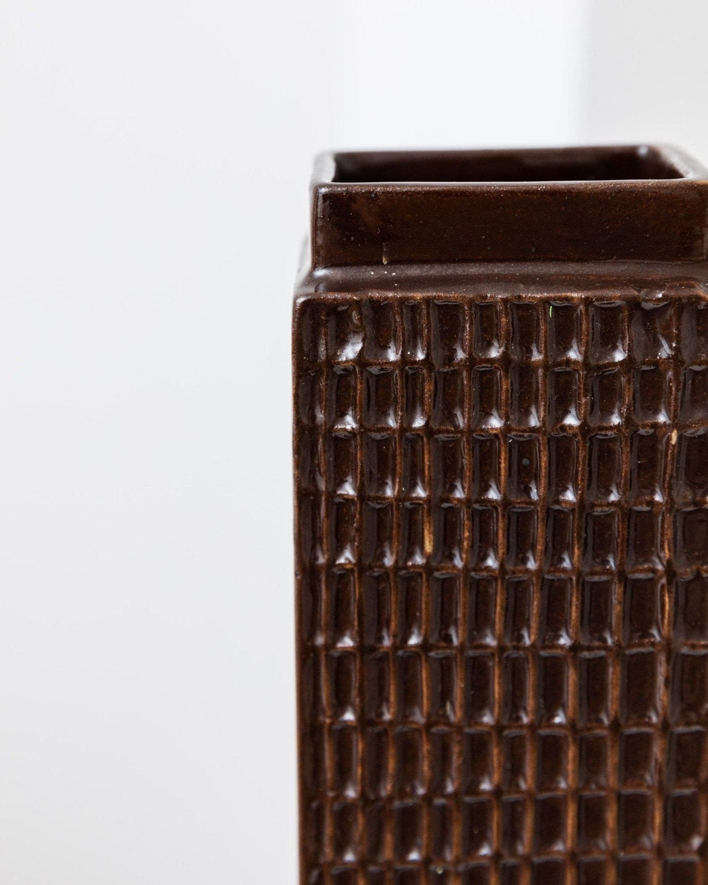 Vintage Vase Skyscraper Keramik Braun Tschechisches Design 1960er