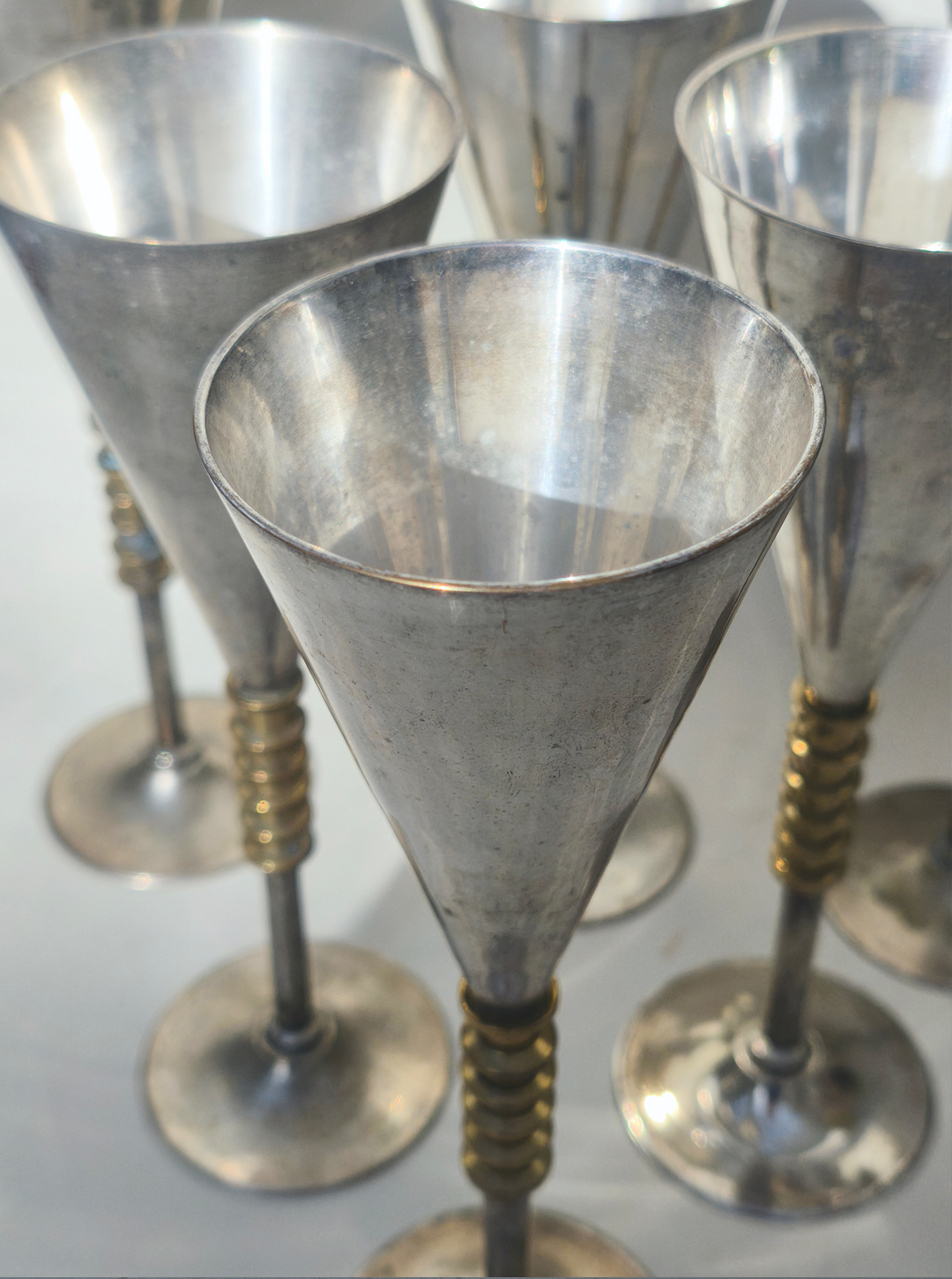 Set von 6 Vintage Champagnerschale