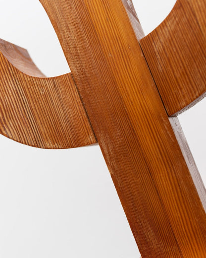 Vintage Kerzenhalter Holz Mid Century Design 1950er