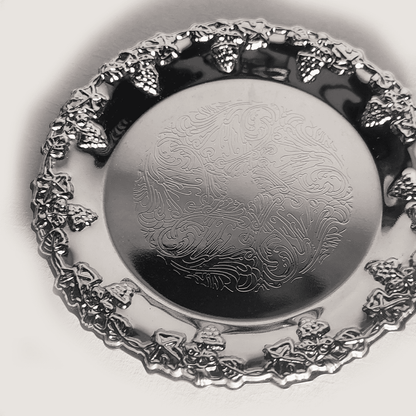 Vintage Untersetzer Edelstahl Silber