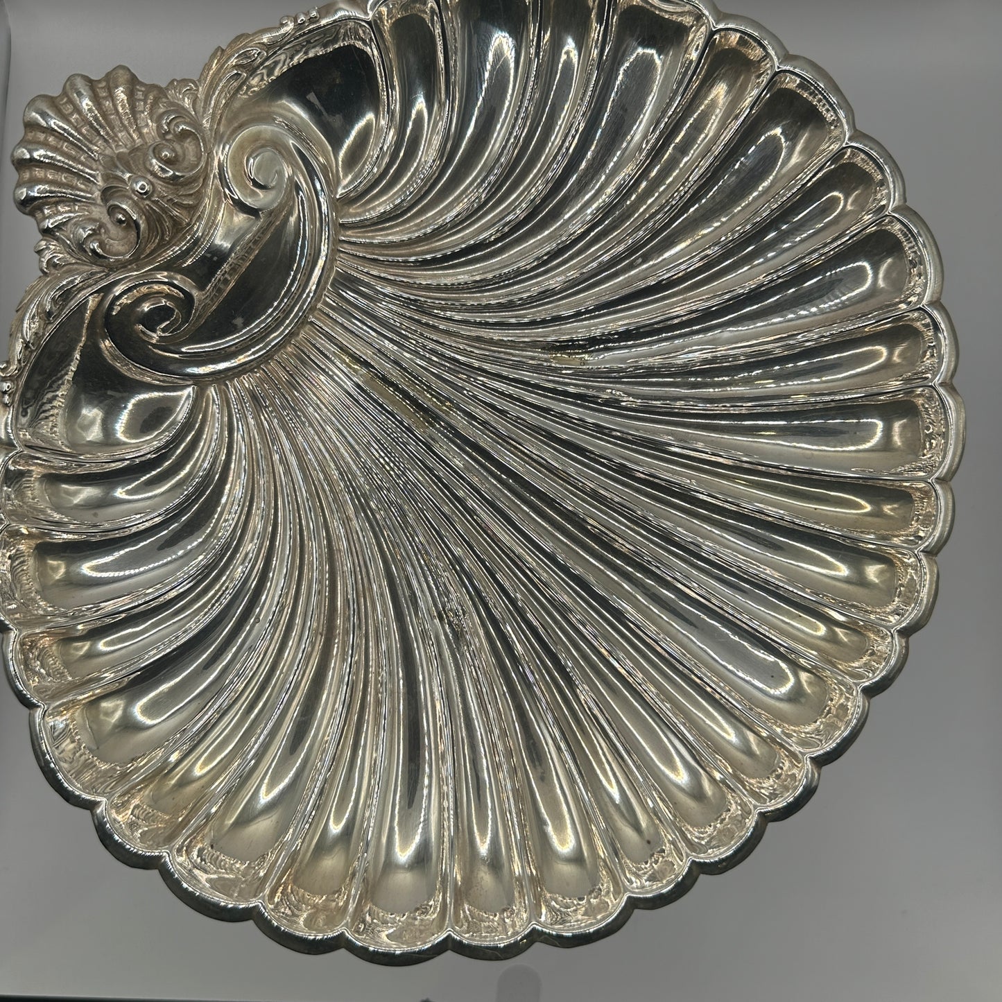 Vintage Muschelschale Echtsilber Triton Figur handgefertigt