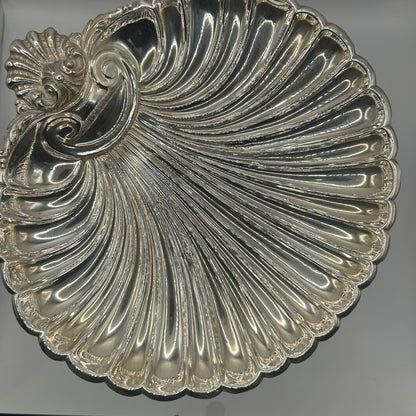 Vintage Muschelschale Echtsilber Triton Figur handgefertigt