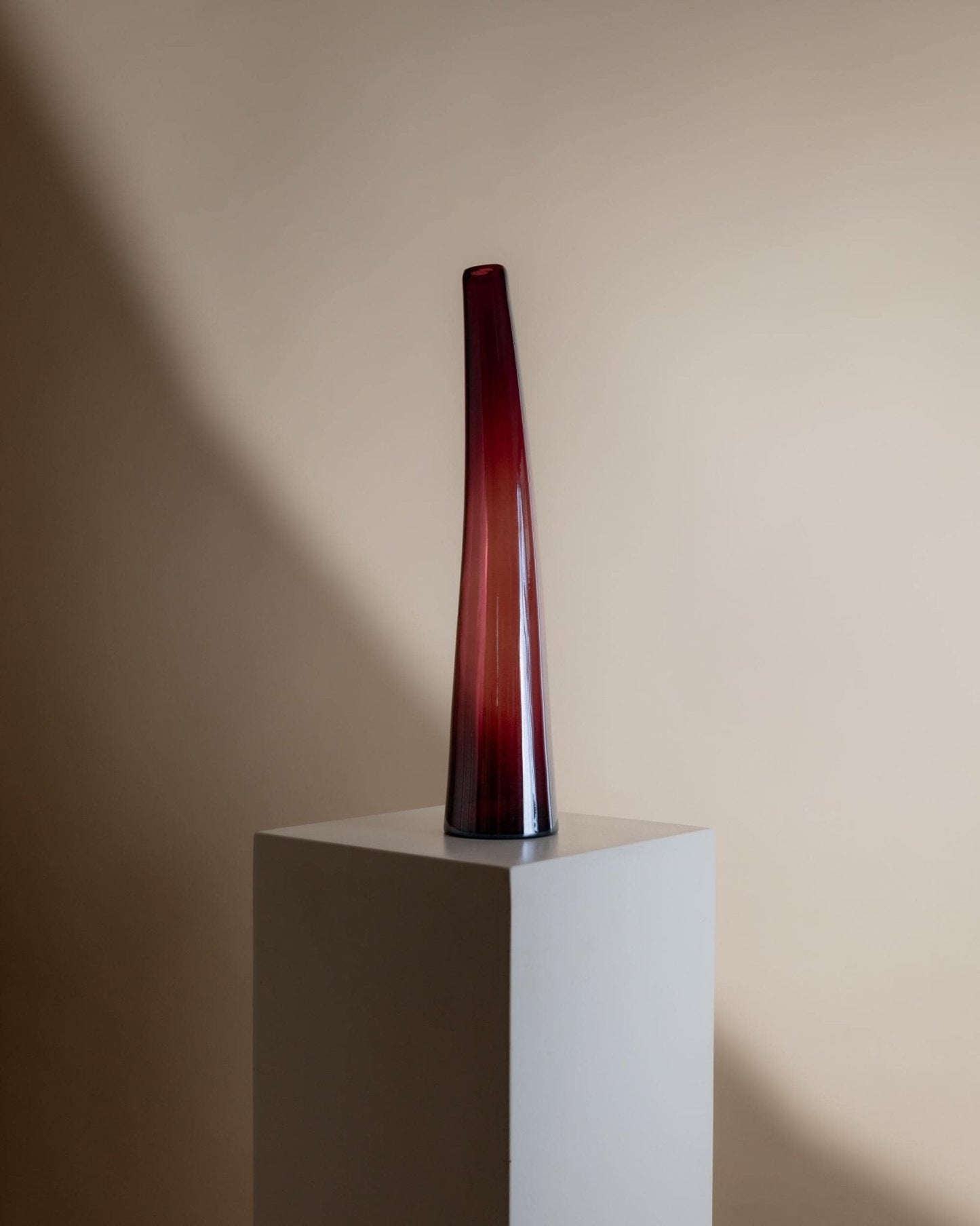 Vintage Murano Glasvase Violett und Rot, Italien 1970er Jahre