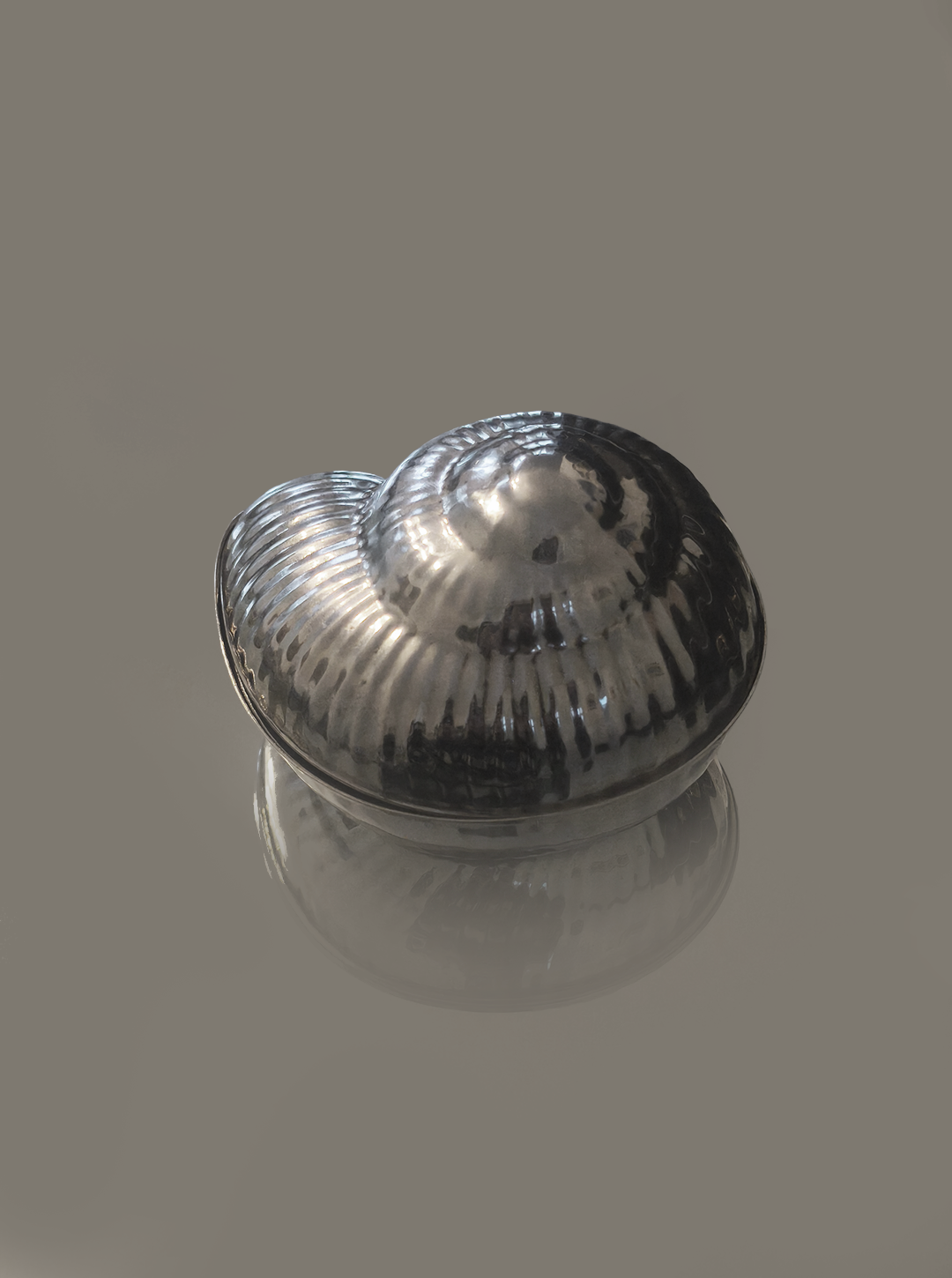Vintage Dose Muschelform versilbert