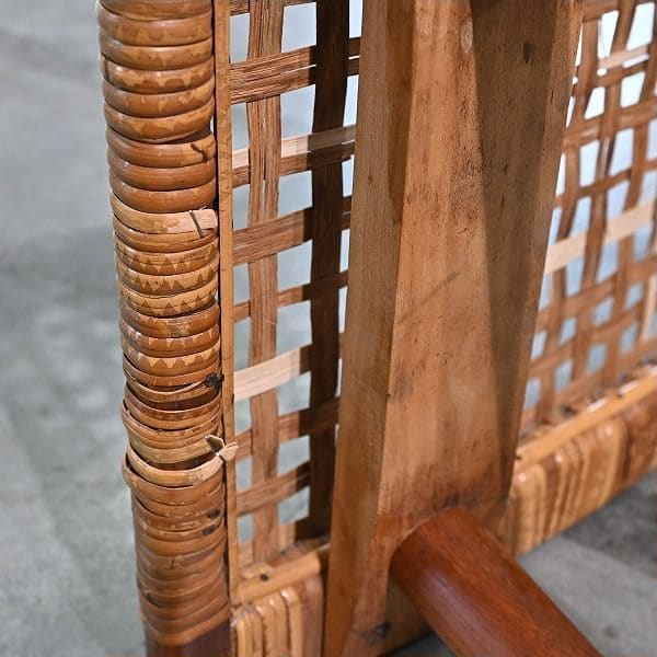 Vintage Hocker Rattan B aus Teak von unbekannt für Dänemark