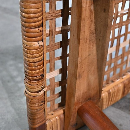Vintage Hocker Rattan B aus Teak von unbekannt für Dänemark