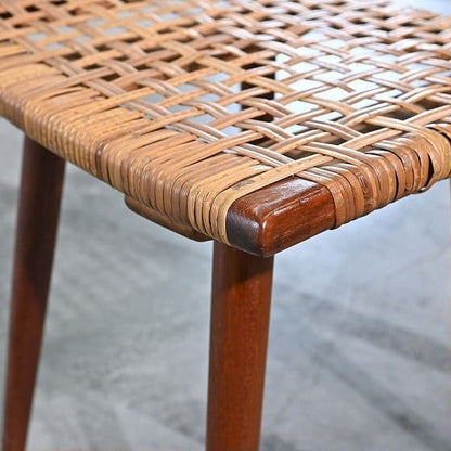 Vintage Hocker Rattan B aus Teak von unbekannt für Dänemark