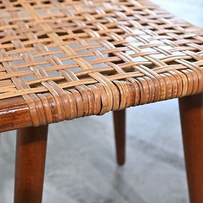 Vintage Hocker Rattan B aus Teak von unbekannt für Dänemark