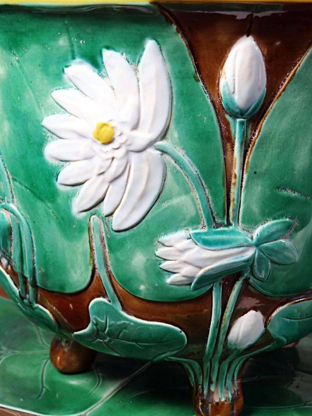 Vintage Jardinière Majolika J. Holdcroft zugeschrieben, England 1870-1880