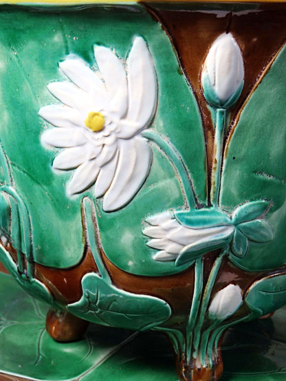 Vintage Jardinière Majolika J. Holdcroft zugeschrieben, England 1870-1880