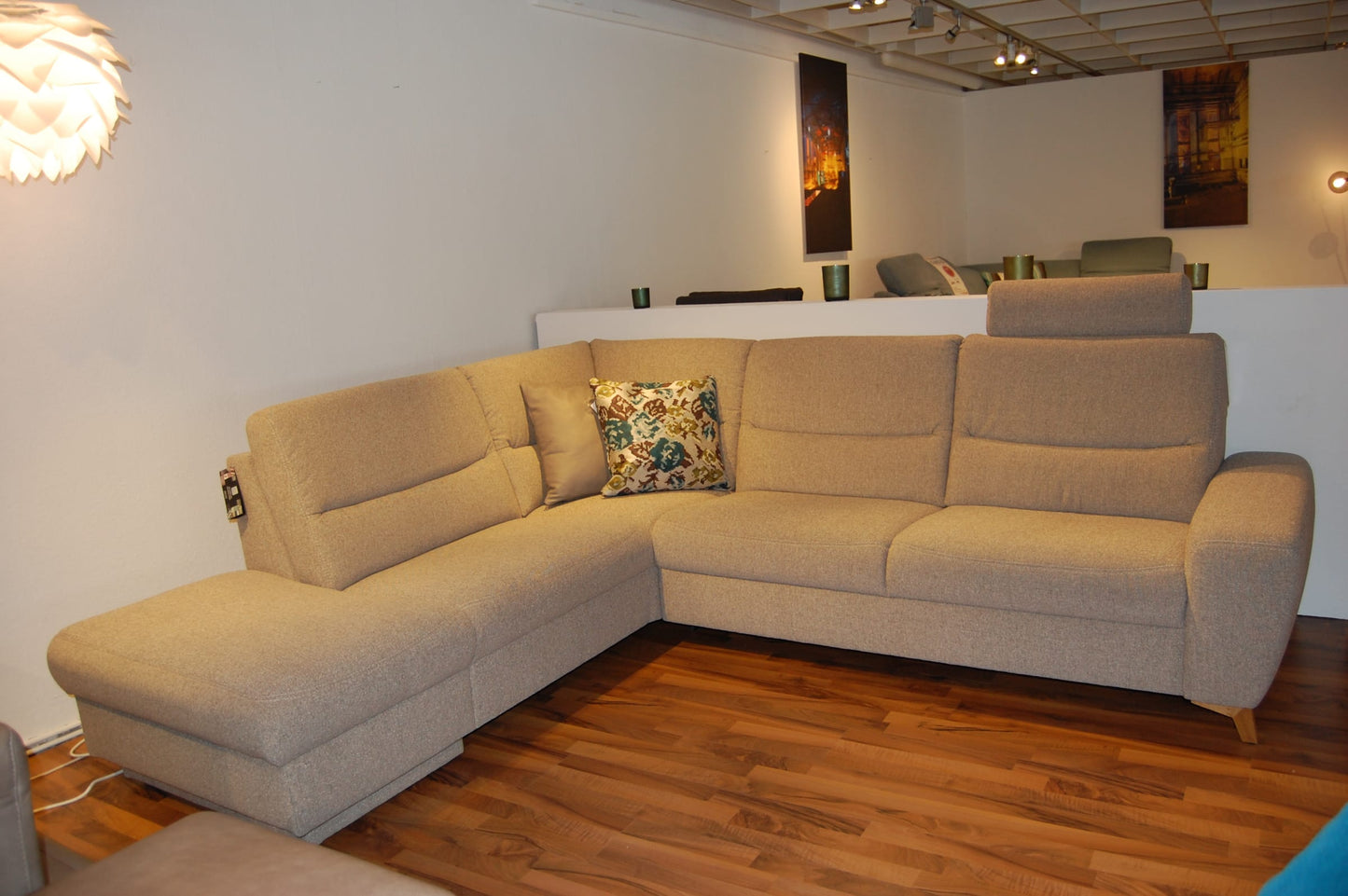 Ecksofa "Joker" von Himolla, Webstoff Creme/Beige