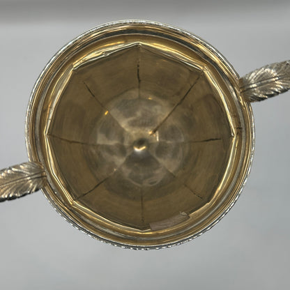 Vintage Pokal aus Sterling Silber mit zwei Henkeln, englisch, vergoldet innen, Birmingham, 20. Jh.