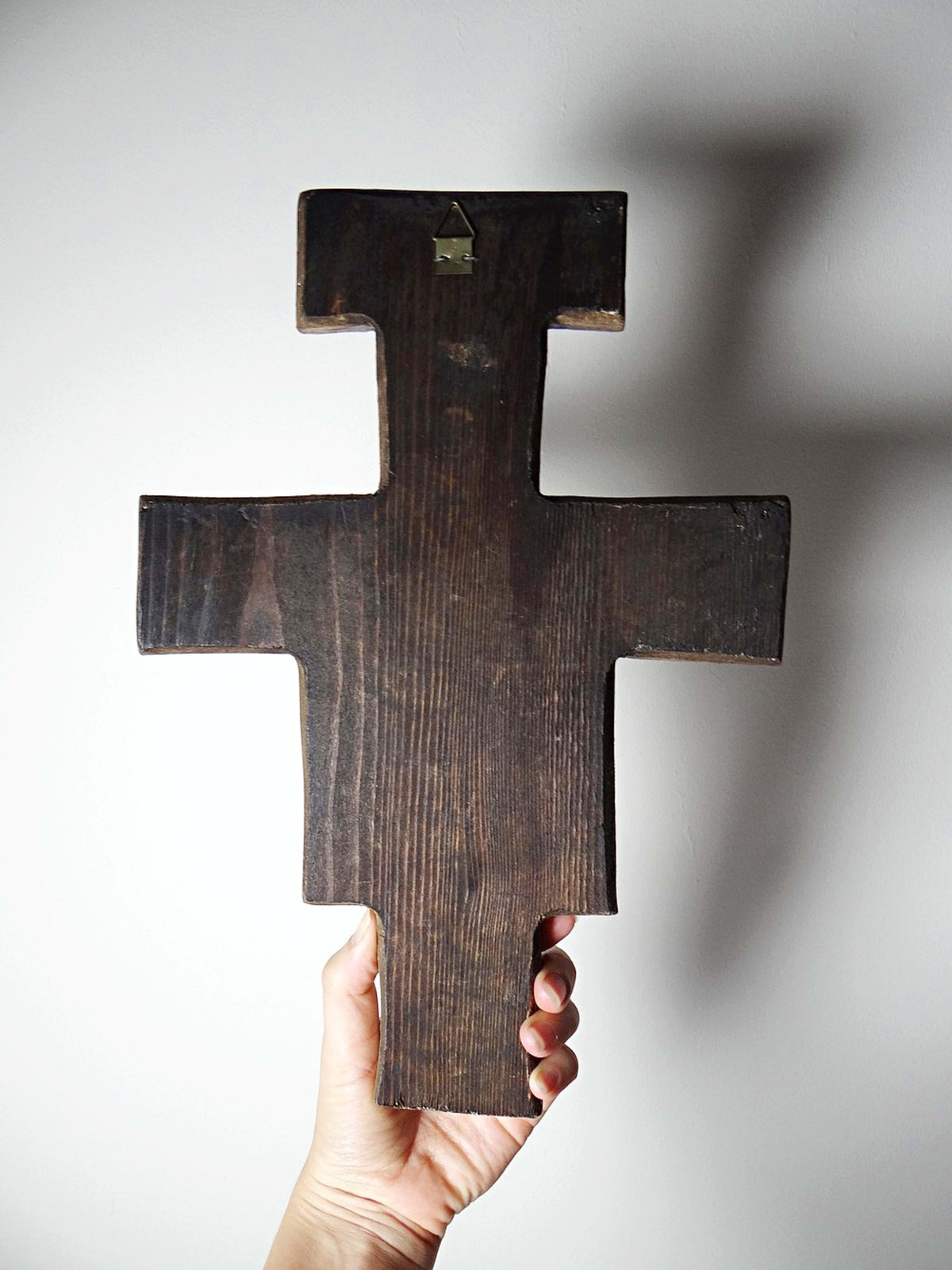 Vintage Wandkreuz "San Damiano" aus geschnitztem Holz