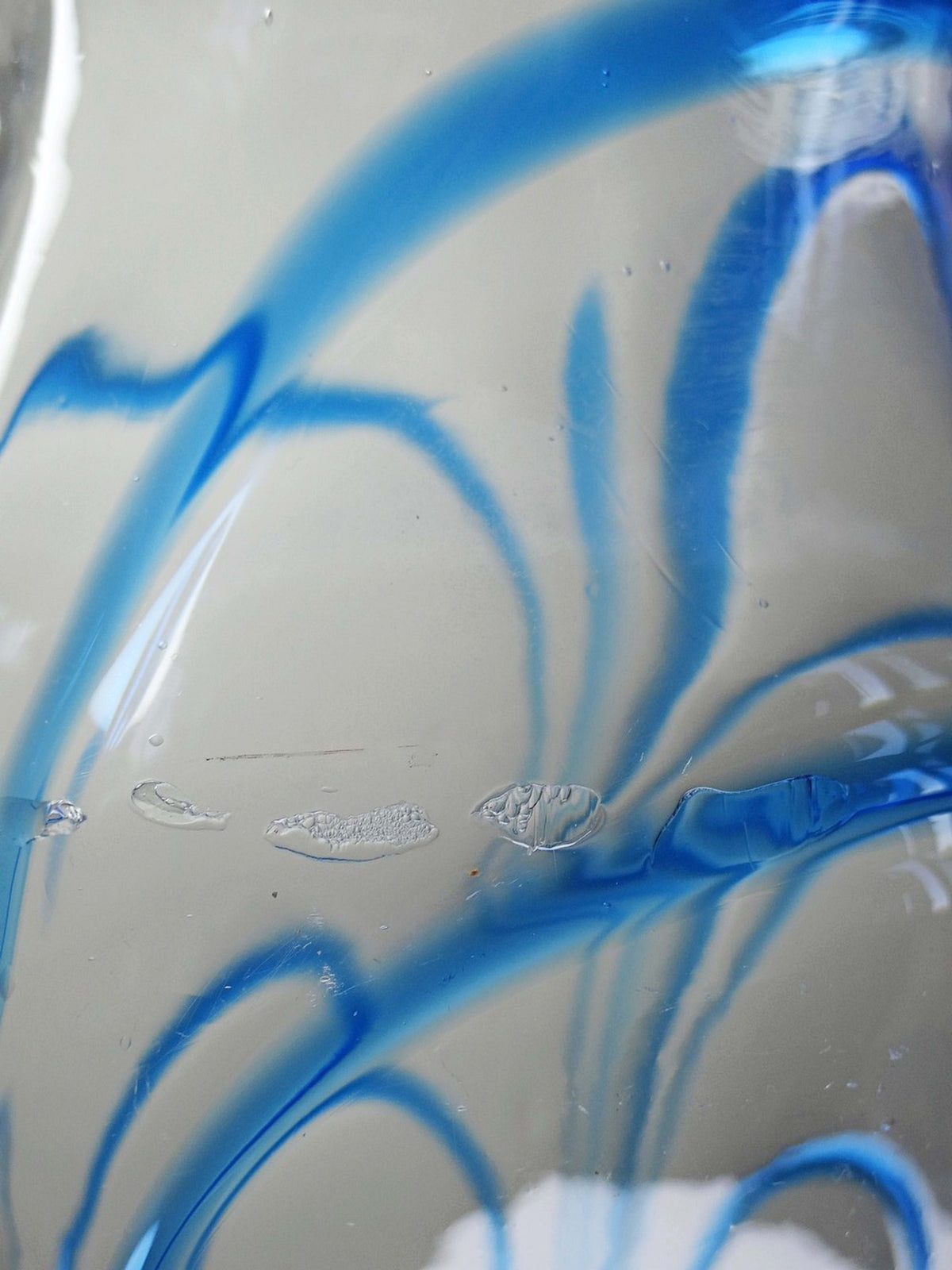 Vintage Vase aus Muranoglas blau-transparent, Italien 1960-70er