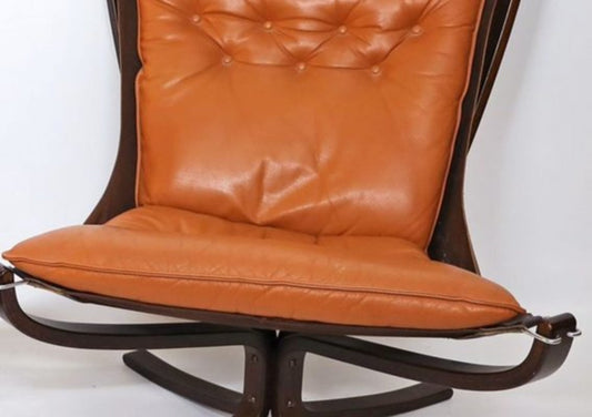 Vintage Set von 2 Falcon Sessel von Sigurd Ressell für Vatne Møbler, cognacbraun