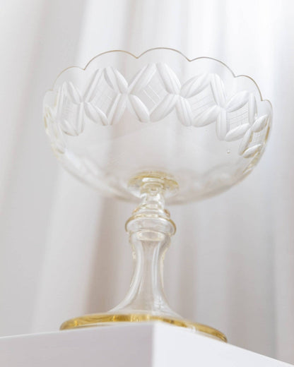 Vintage Schale Kristallglas Art Nouveau Italien 1910er