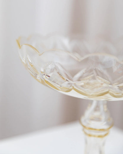 Vintage Schale Kristallglas Art Nouveau Italien 1910er