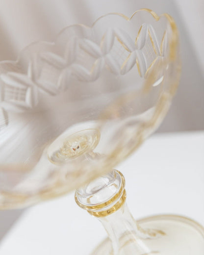 Vintage Schale Kristallglas Art Nouveau Italien 1910er