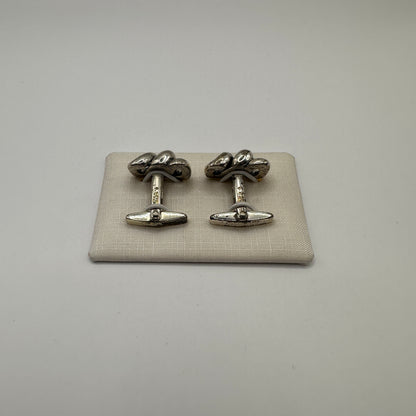 Vintage Manschettenknopf Twisted Knot aus 835er Silber