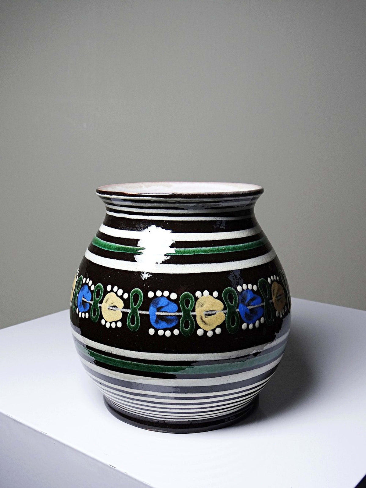 Vintage Vase von Pozdišov, Art Deco Keramik, Slowakei