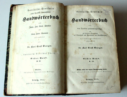 Set von 2 Vintage Büchern "Lateinisch-Deutsches Handwörterbuch" von Dr. Karl Ernst Georges