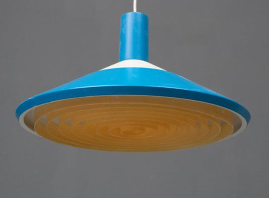 Vintage Deckenlampe von Louis Poulsen für Louis Poulsen Azurblau, Elfenbeinfarben