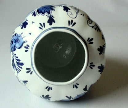 Set von 2 Vintage Vasen mit Deckel von Delft, handgemalt