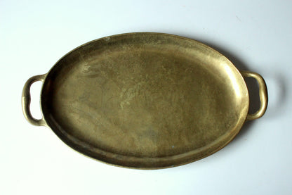 Vintage Serviertablett aus Massiv-Messing von Collini