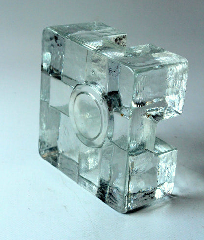 Vintage Stövchen aus schwerem Eisglas