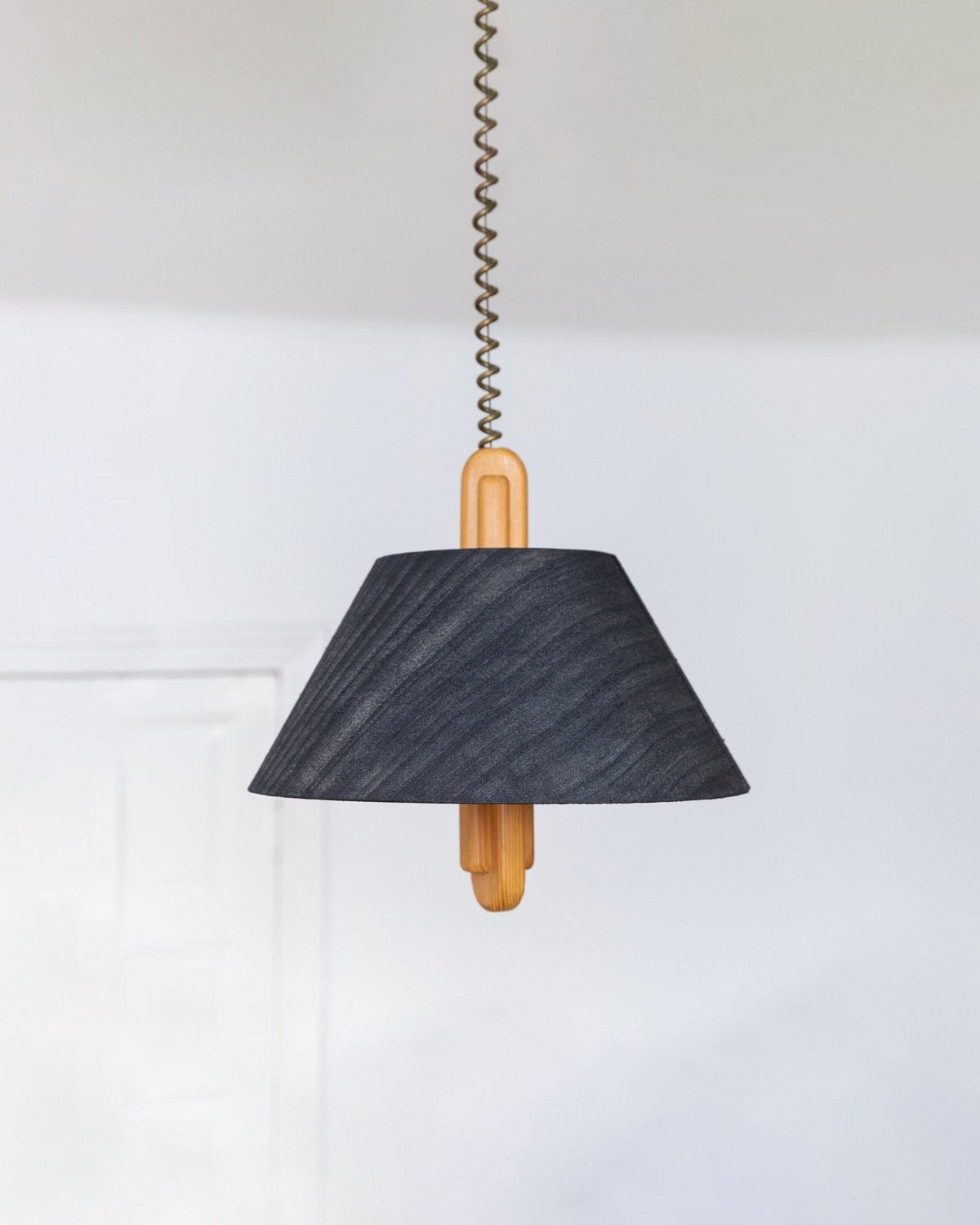 Vintage Deckenlampe von Temde für Temde dunkelgrau schwarz Seide