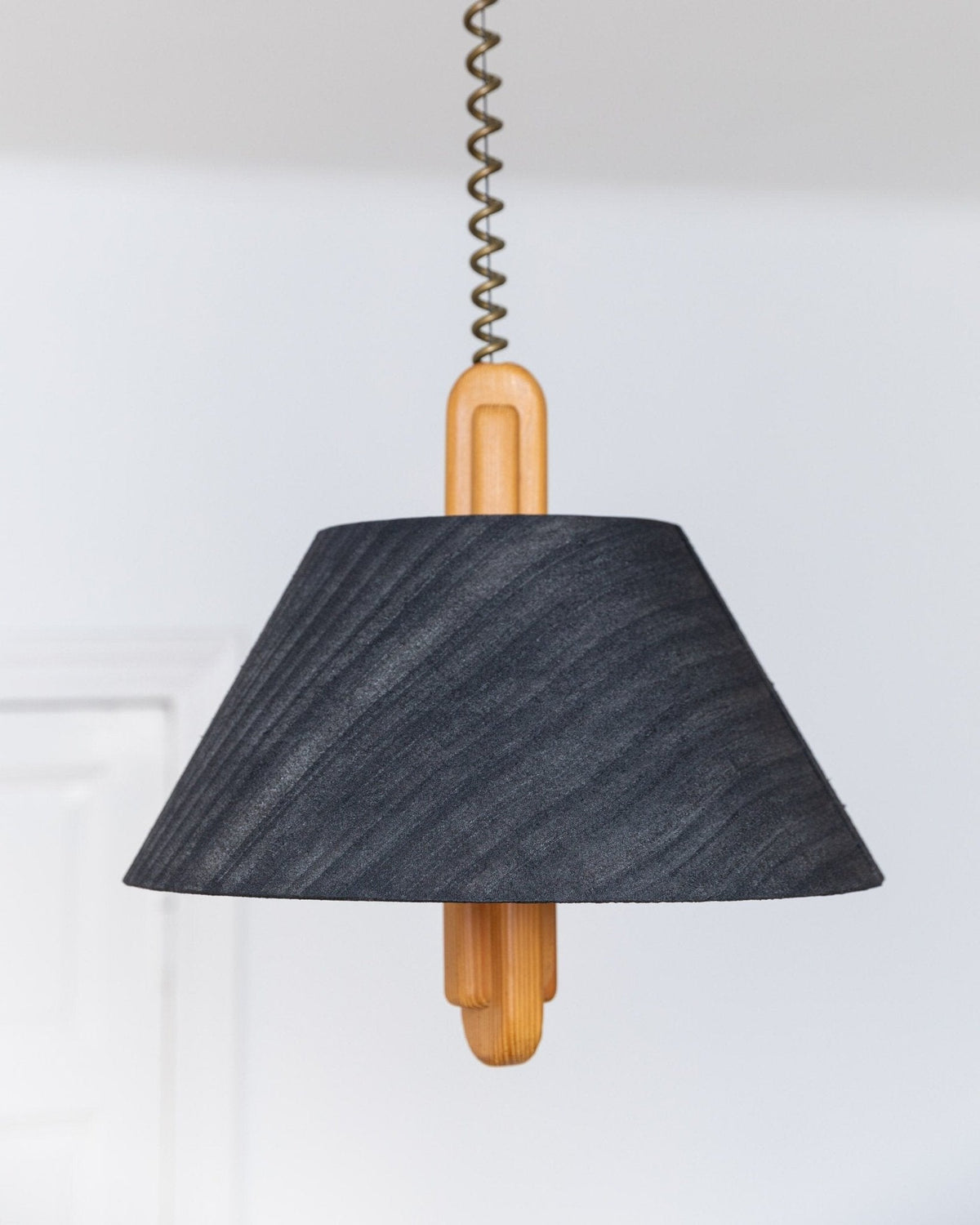 Vintage Deckenlampe von Temde für Temde dunkelgrau schwarz Seide