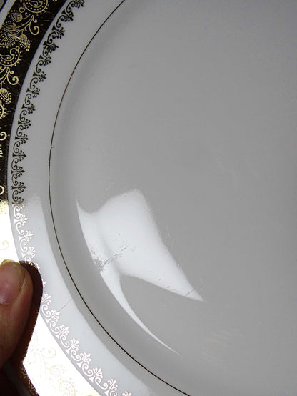 Set von 6 Vintage Teller von ADP Royal Limoges, Porzellan vergoldet