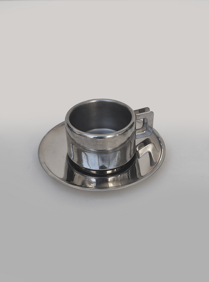 Set von 2 Vintage Espressotasse mit Untertasse