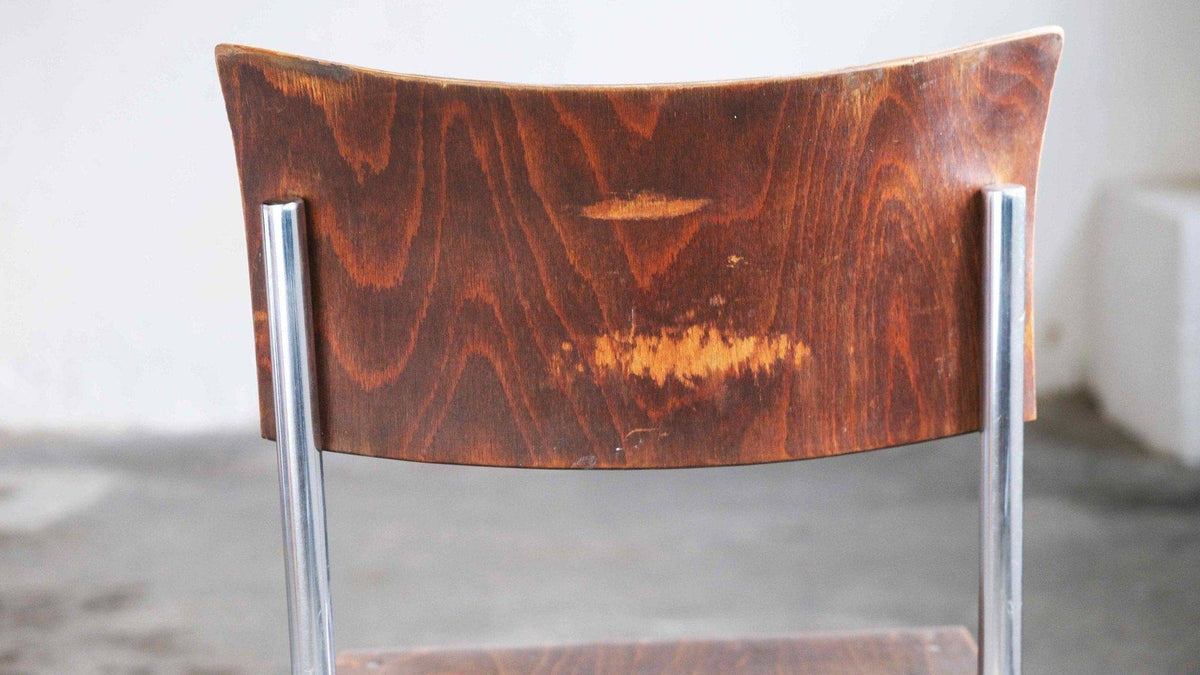 Vintage cantilever chair by Mart Stam for Thonet, dark brown