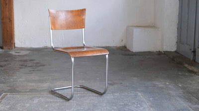 Vintage Freischwinger von Mart Stam für Thonet, honigbraun, Bauhaus