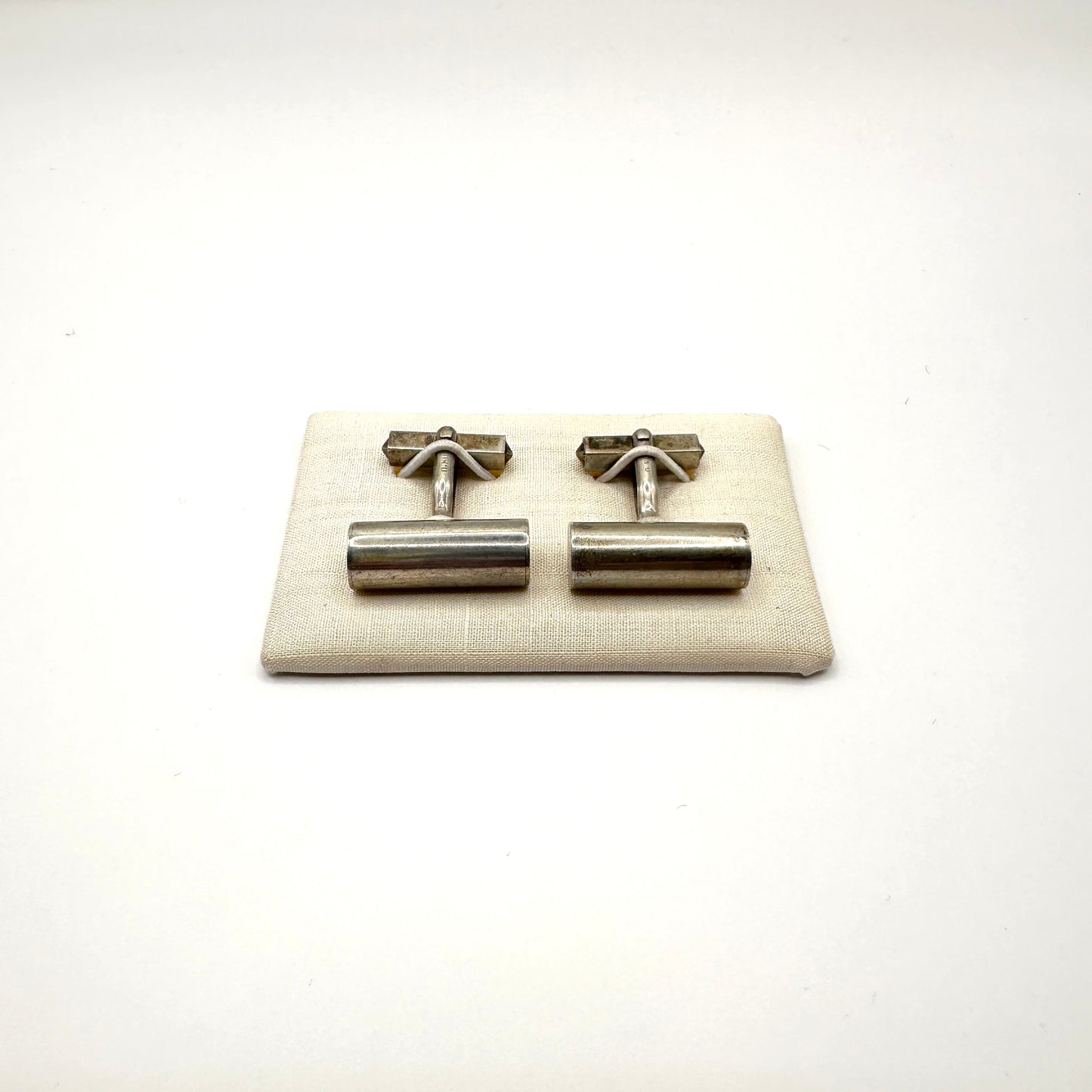 Zylindrische Manschettenknopf aus 800er Silber