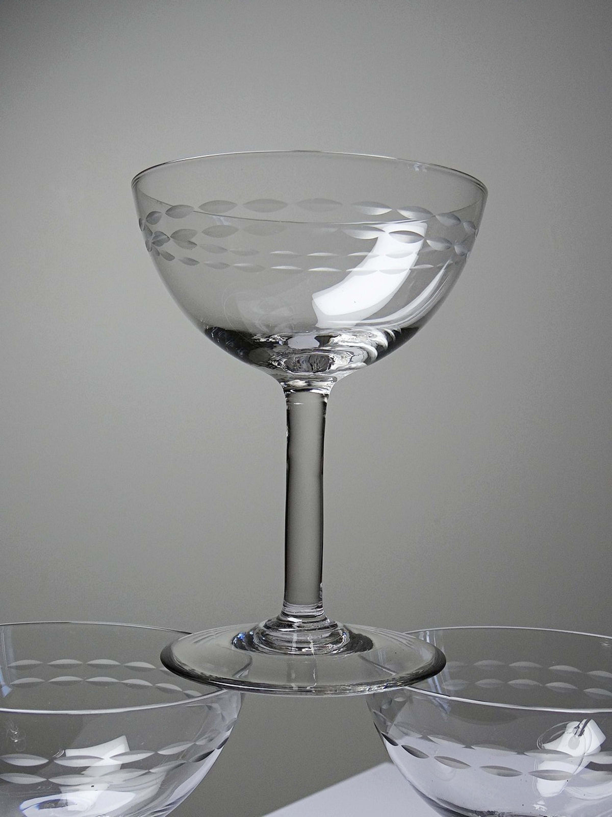Set von 4 Vintage Champagnerschalen "Marie-Antoinette" Art Déco