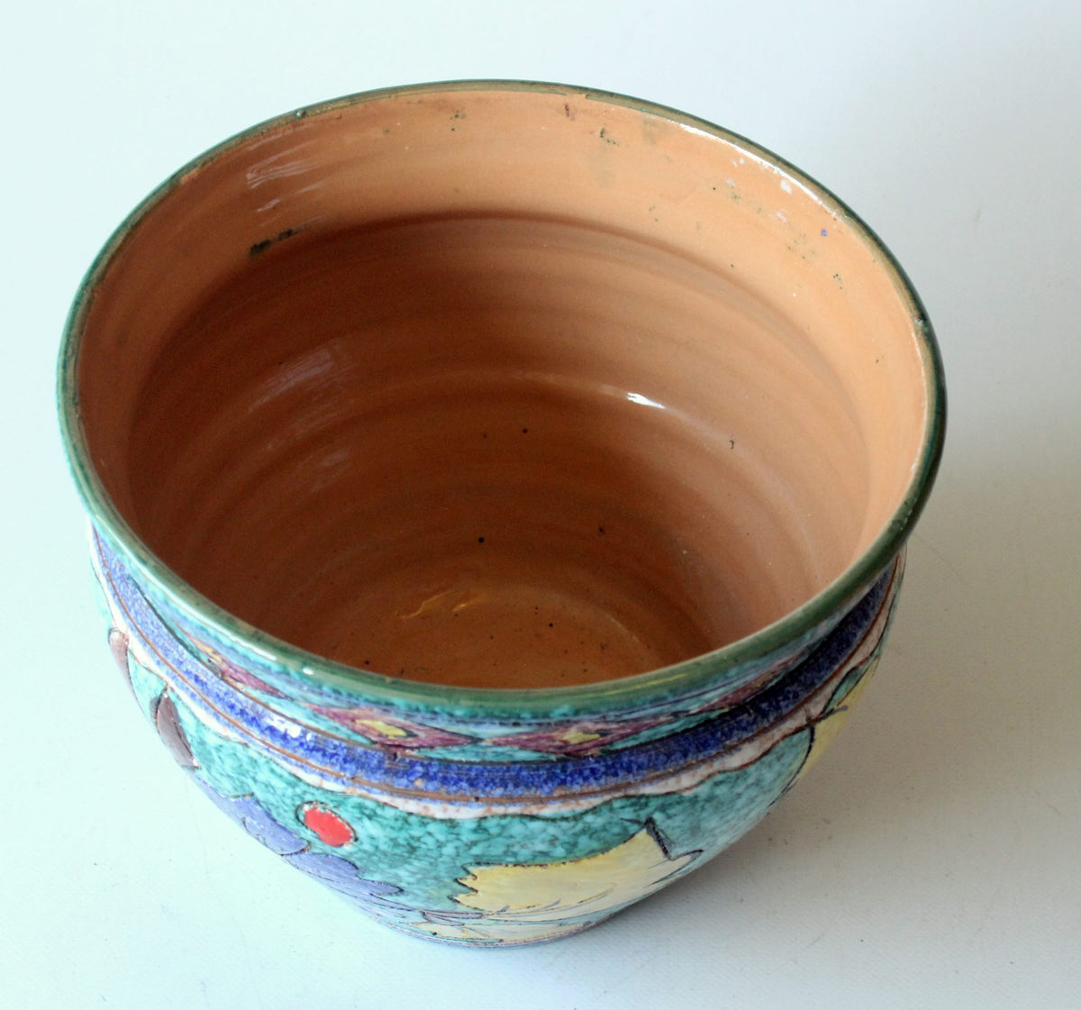Vintage Blumentopf Keramik handbemalt aus Italien
