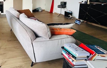 Vintage 3-Sitzer Sofa Fiona für SITS Malibu Velvet Beige schwarz