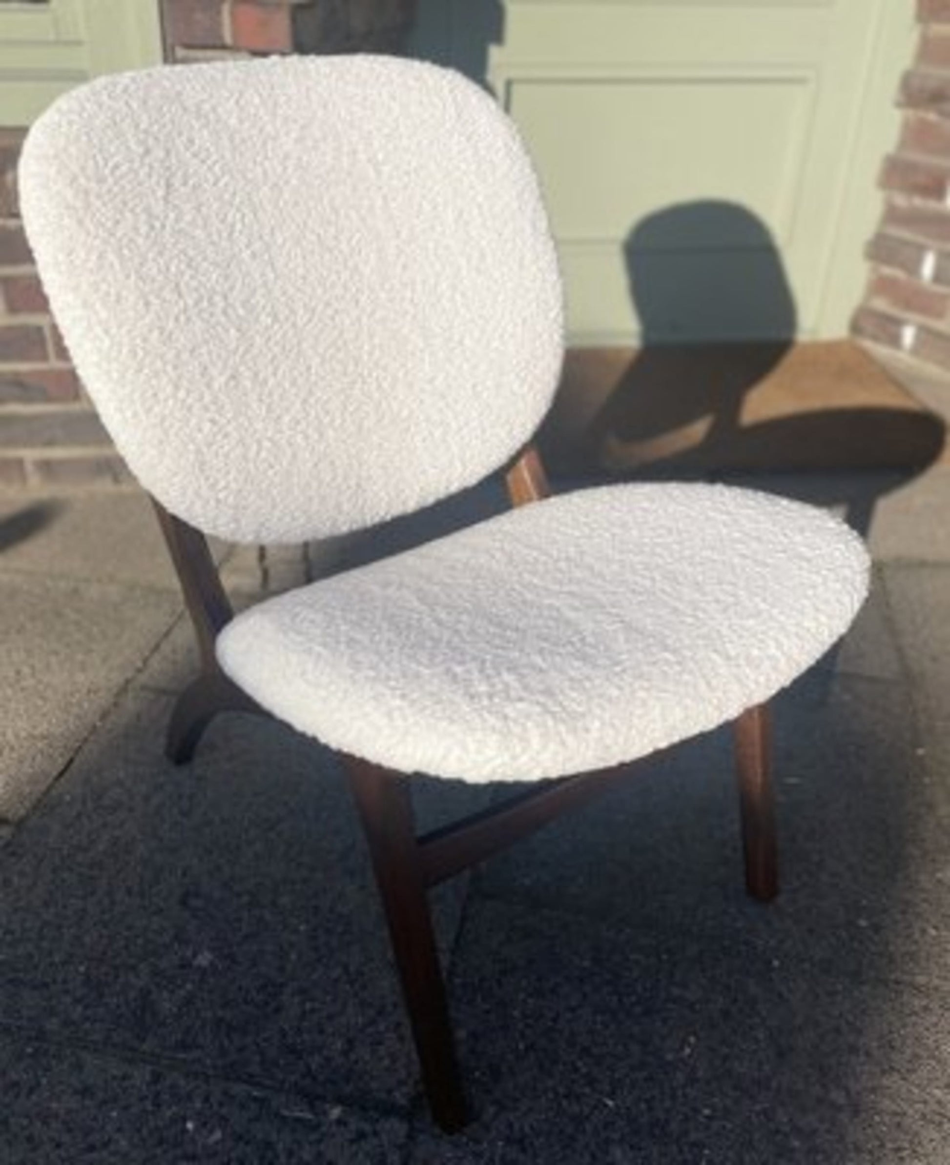 Vintage Sessel Set von 2 für Eiche und Buche Elfenbeinfarben Rotbraun