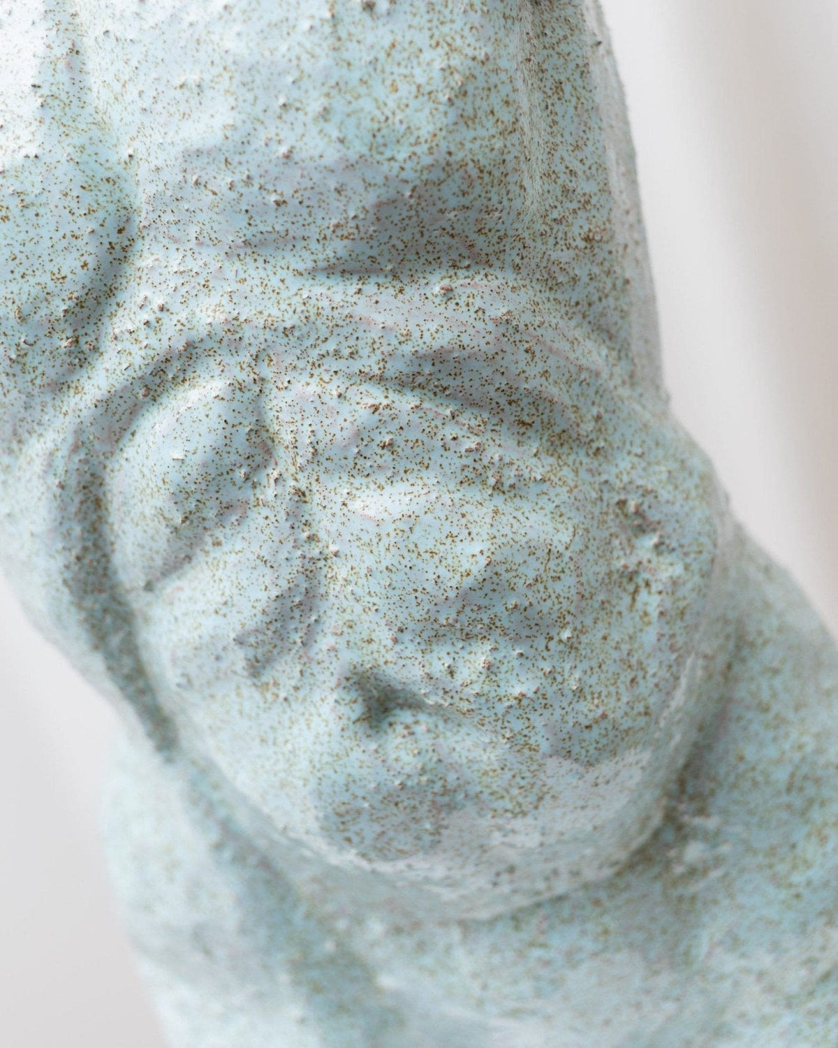Torso Statue Ceramic Figure Light Blue Mid-Century Design