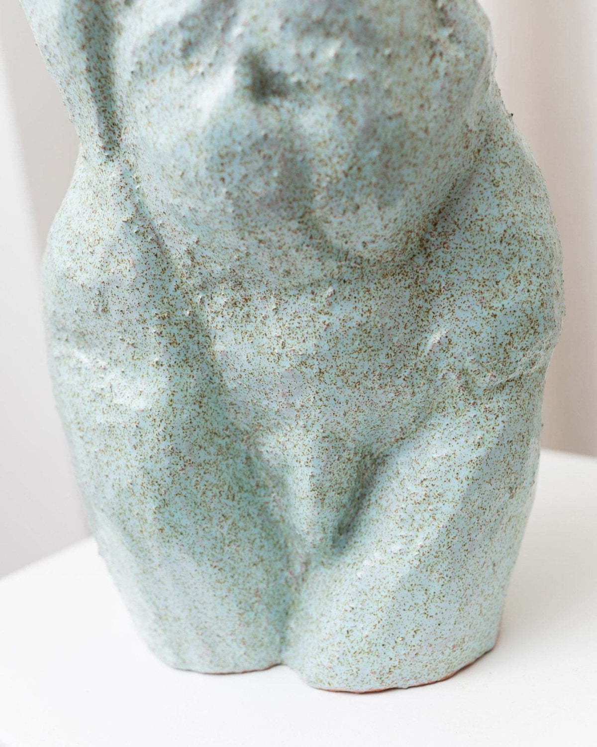 Torso Statue Ceramic Figure Light Blue Mid-Century Design