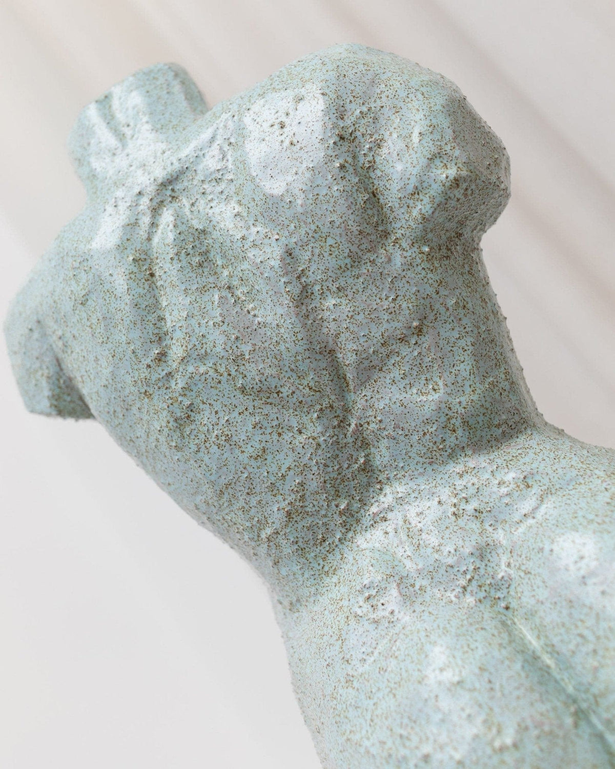 Torso Statue Ceramic Figure Light Blue Mid-Century Design