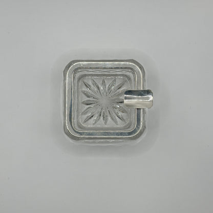 Quadratische Kristall-Schale mit 925er Silbermontierung