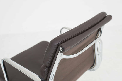 Vintage Bürostuhl EA 217 Soft Pad von Charles und Ray Eames für Vitra braunes Leder