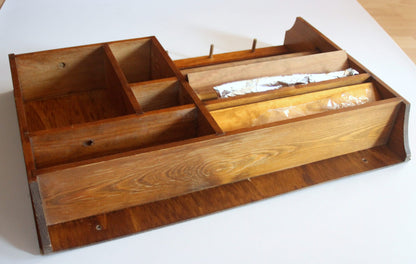 Vintage Wandregal Gewürzregal aus Holz, Mid Century